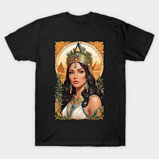 Cleopatra Queen of Egypt retro vintage floral design T-Shirt